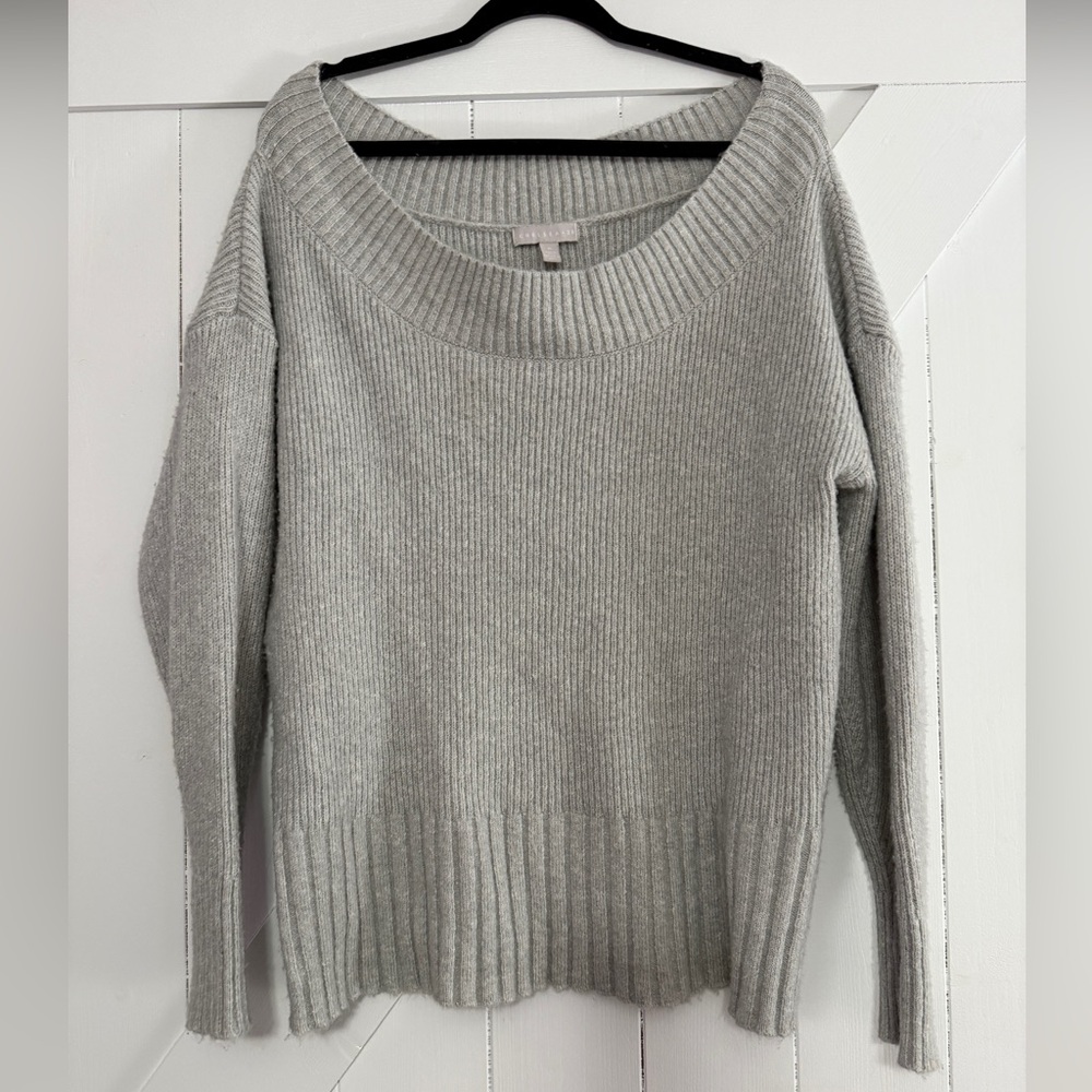 Chelsea28 Light Gray Off-the-Shoulder Sweater